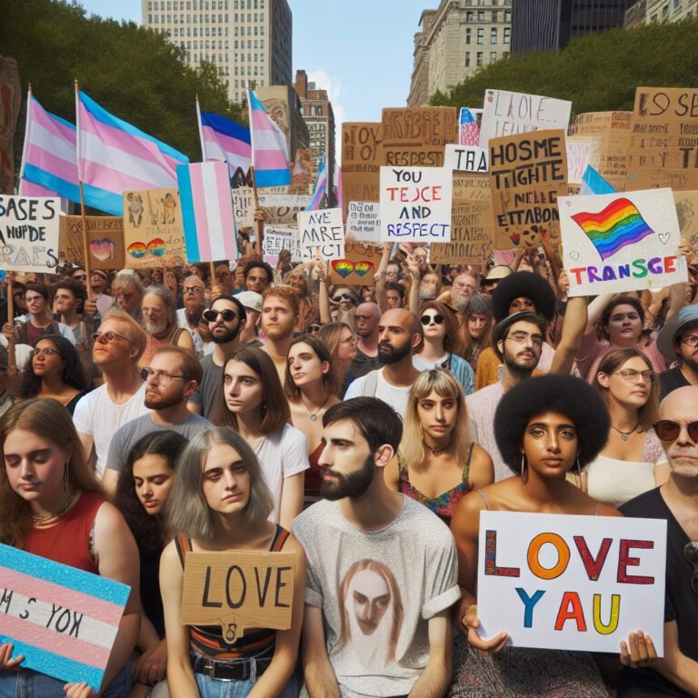 Manifestation pacifique pour la protection des personnes transgenres