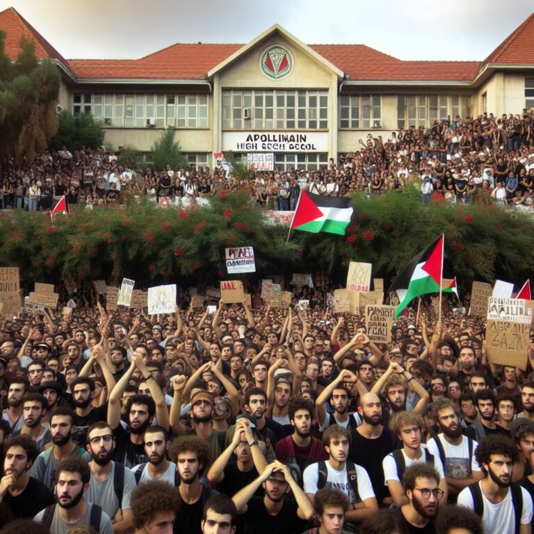 Un mouvement pro-palestinien rassemble une centaine de manifestants devant le lycée Apollinaire