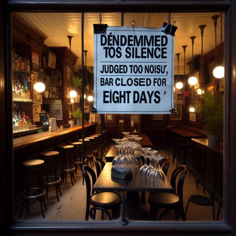 Contraint de Silence: Le Bar Jugé Trop Bruyant Ferme Pour Huit Jours