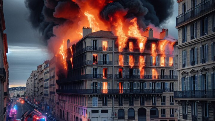Feu ravageant un logement à Marseille