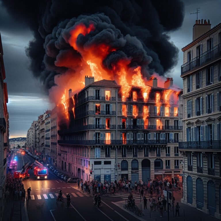 Feu ravageant un logement à Marseille