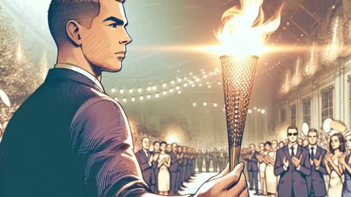 Présence de la flamme olympique et de Tony Estanguet, président du comité d’organisation des JO, au Festival de Cannes 2024