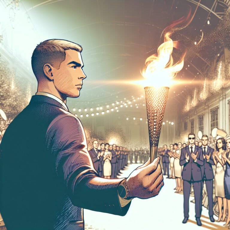 Présence de la flamme olympique et de Tony Estanguet, président du comité d&rsquo;organisation des JO, au Festival de Cannes 2024