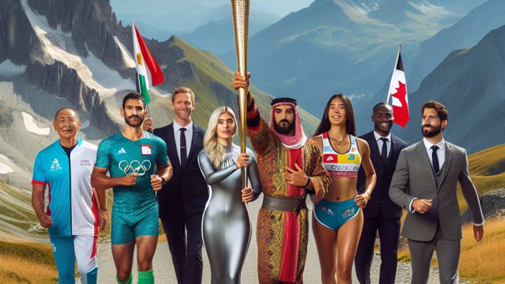 La flamme olympique est transportée par des représentants d’associations dans les Alpes-Maritimes