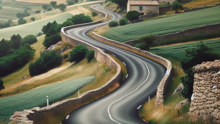 La liaison goudronnée entre Guillaumes et le hameau de Villetale