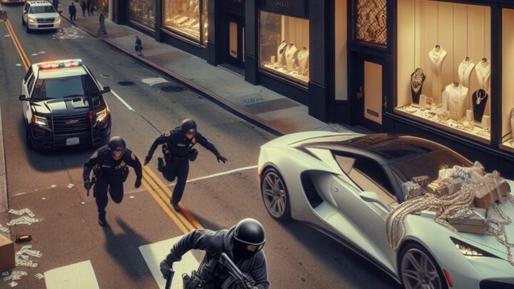 Traque du fugitif après un braquage en bijouterie du centre-ville