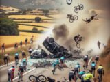 Un accident sur la route du Tour de France amateur à Roquebillière