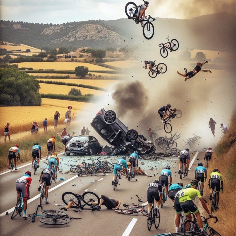 Un accident sur la route du Tour de France amateur à Roquebillière