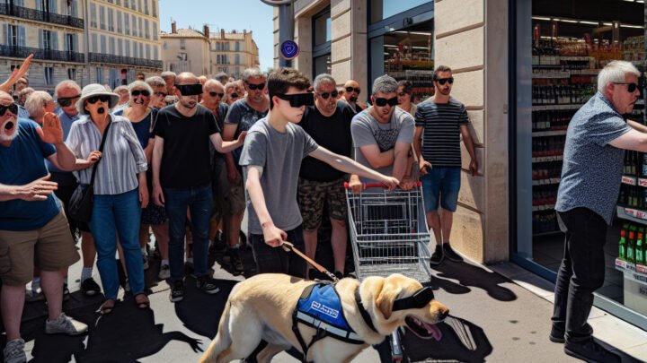 Un homme malvoyant et son chien non-acceptés dans un supermarché de Marseille, la polémique enfle