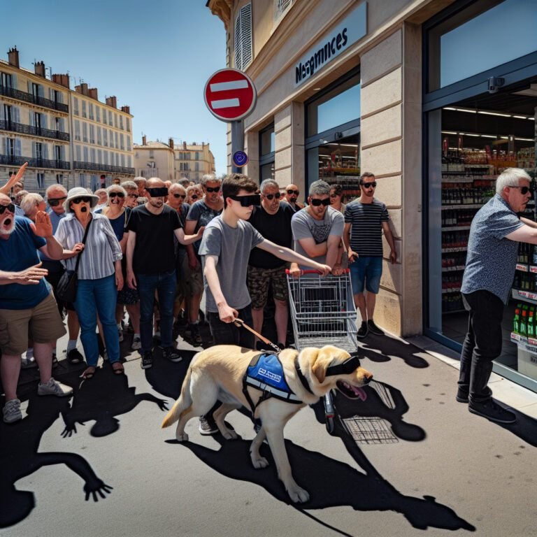 Un homme malvoyant et son chien non-acceptés dans un supermarché de Marseille, la polémique enfle