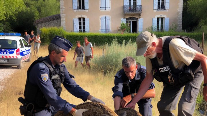 Des gendarmes de Vaucluse et un garde champêtre sauvent trois sangliers en détresse