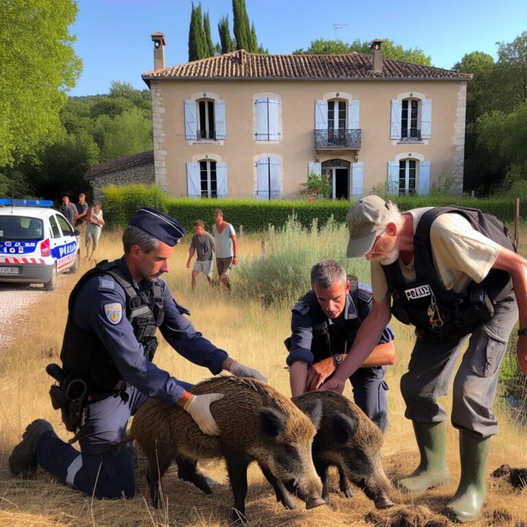 Des gendarmes de Vaucluse et un garde champêtre sauvent trois sangliers en détresse