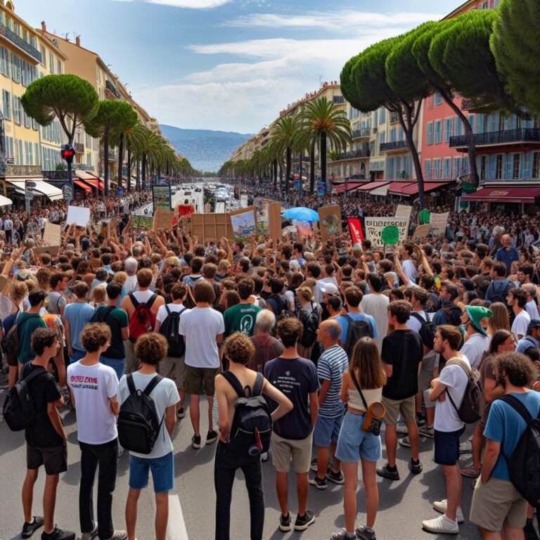 Manifestation des bénévoles du Gazelec à Nice pour sauver leur club associatif