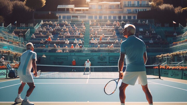Tournoi international de tennis à Menton : rencontre sportive entre vétérans