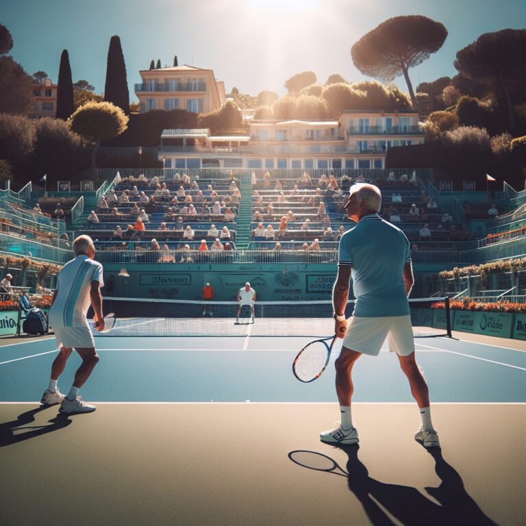 Tournoi international de tennis à Menton : rencontre sportive entre vétérans