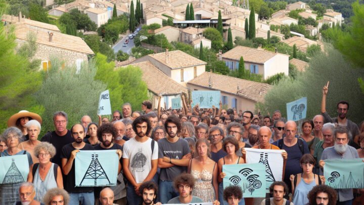 Un collectif proteste contre l’installation de deux antennes relais de Free à Tourrettes-sur-Loup (06)