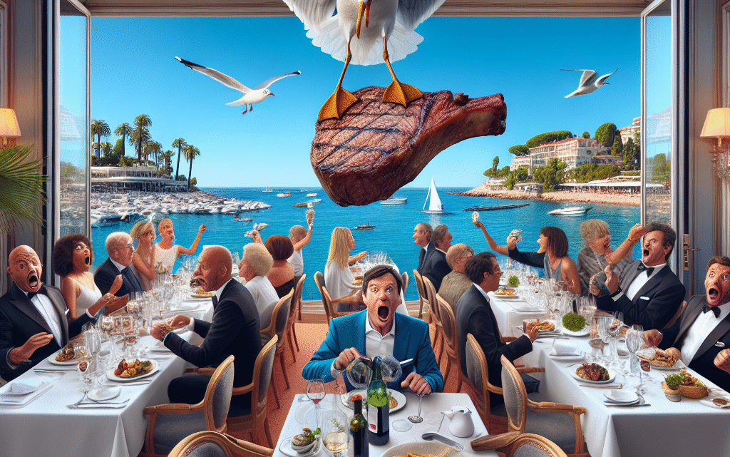 un gabian vole un steak à 86 euros dans un restaurant de Cannes un gabian vole un steak à 86 euros dans un restaurant de Cannes