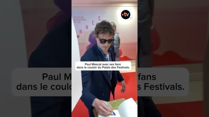 #Cannes2025. Paul Mescal avec ses fans dans le Palais des Festivals