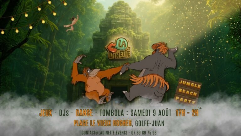 🦜 Jungle Beach Party 2025 : Golfe-Juan prend des airs d’Amazonie funky ! 🌴