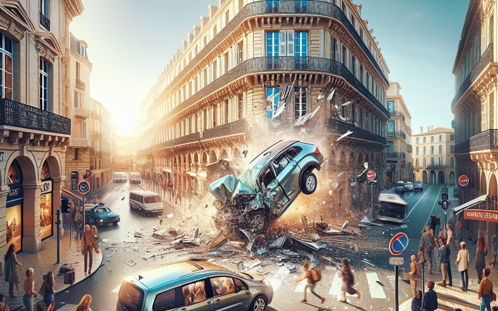 En plein centre-ville de Cannes, une voiture fait voler un abribus en éclats