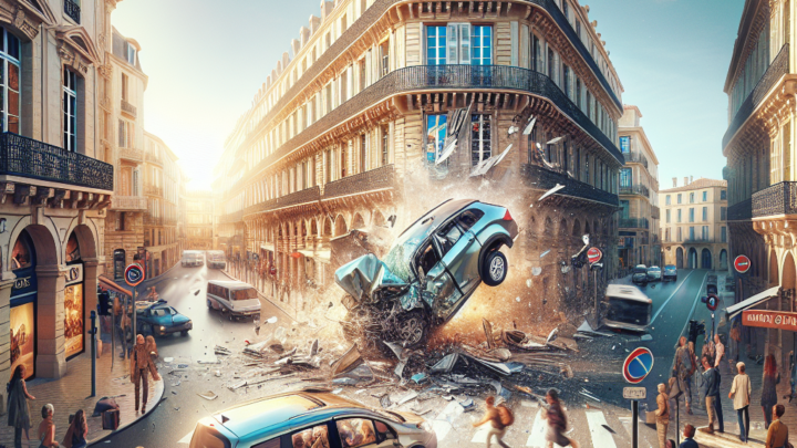 En plein centre-ville de Cannes, une voiture fait voler un abribus en éclats