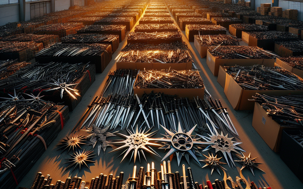 Etoiles de ninja, cannes-épées… Plus de 3.500 armes blanches découvertes par les douanes dans un entrepôt francilien