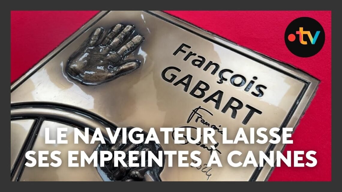 Le navigateur François Gabart laisse ses empreintes à Cannes sur le Walk of Fame maritime