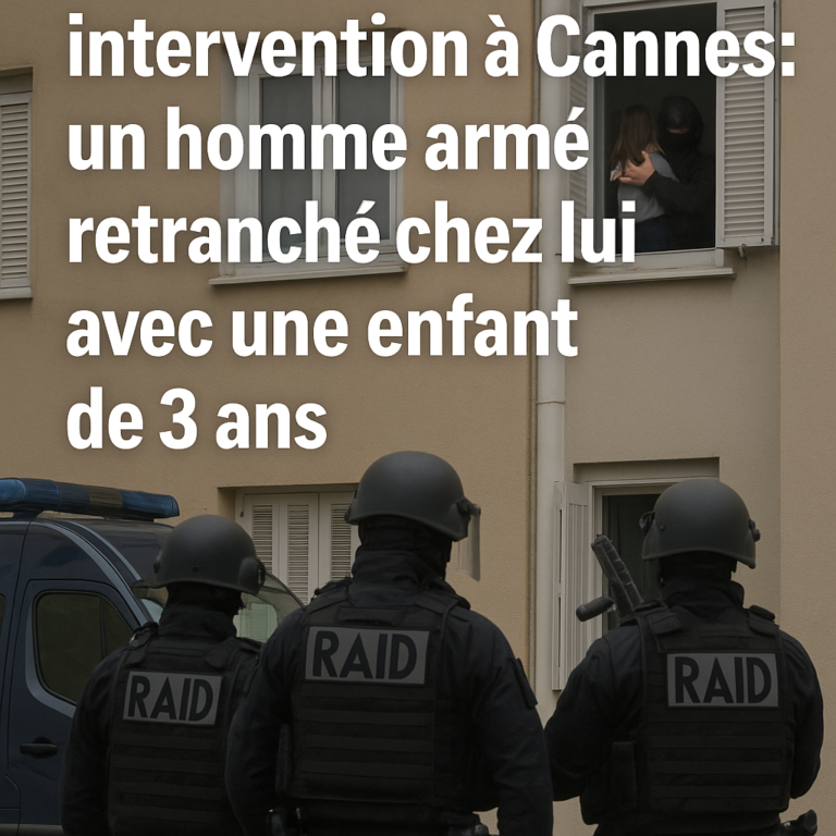 Le Raid en intervention à Cannes: un homme armé retranché chez lui avec une enfant de 3 ans