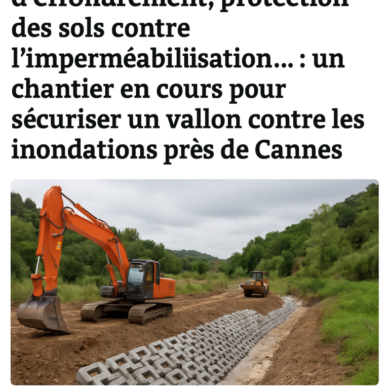 Affaissement, menace d’effondrement, protection des sols contre l’imperméabilisation… : un chantier en cours pour sécuriser un vallon contre les inondations près de Cannes
