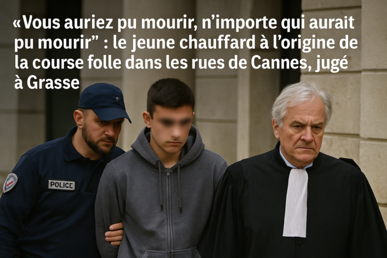 « Vous auriez pu mourir, n’importe qui aurait pu mourir » : le jeune chauffard à l’origine de la course folle dans les rues de Cannes, jugé à Grasse