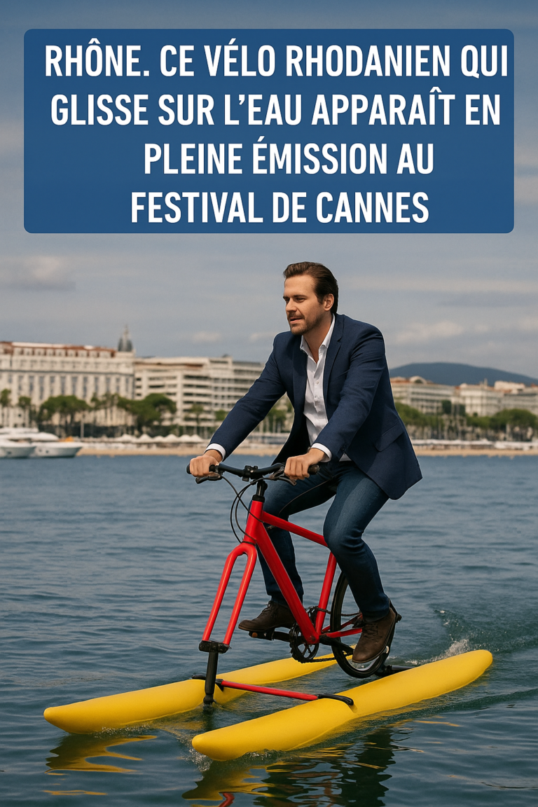 Rhône. Ce vélo rhodanien qui glisse sur l’eau apparaît en pleine émission au Festival de Cannes