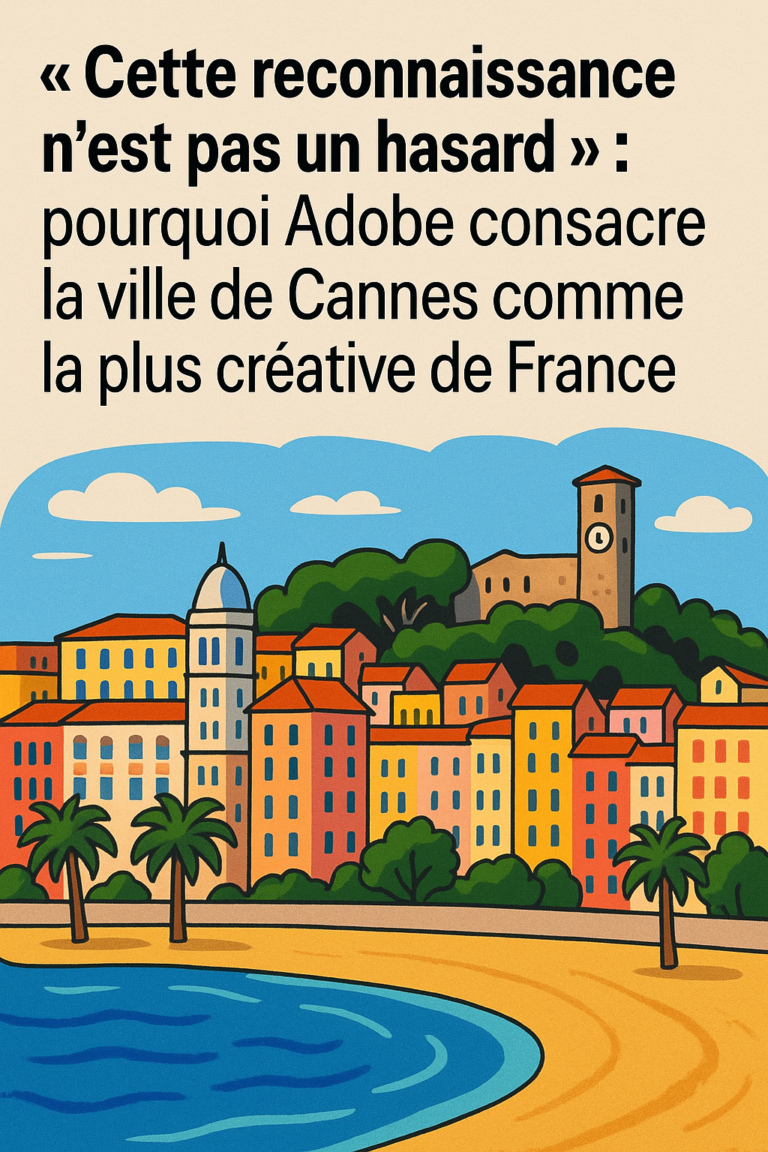 « Cette reconnaissance n’est pas un hasard » : pourquoi Adobe consacre la ville de Cannes comme la plus créative de France