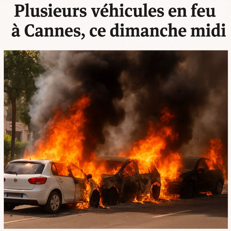 Plusieurs véhicules en feu à Cannes, ce dimanche midi