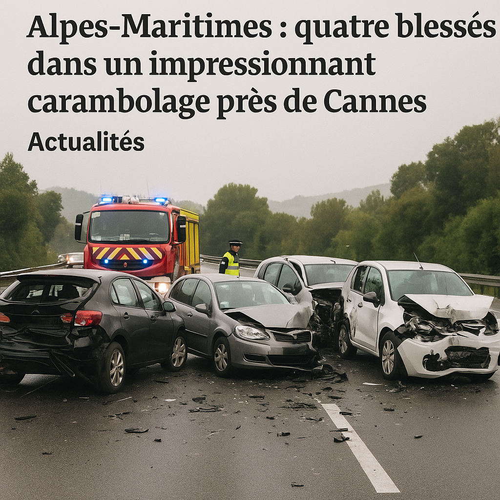 Alpes-Maritimes : quatre blessés dans un impressionnant carambolage près de Cannes : Actualités