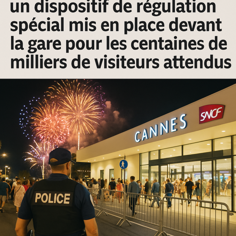 Festival pyrotechnique de Cannes : un dispositif de régulation spécial mis en place devant la gare pour les centaines de milliers de visiteurs attendus