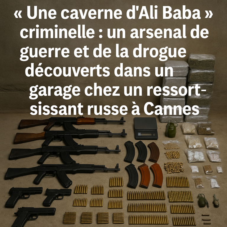 « Une caverne d’Ali Baba » criminelle : un arsenal de guerre et de la drogue découverts dans un garage chez un ressortissant russe à Cannes