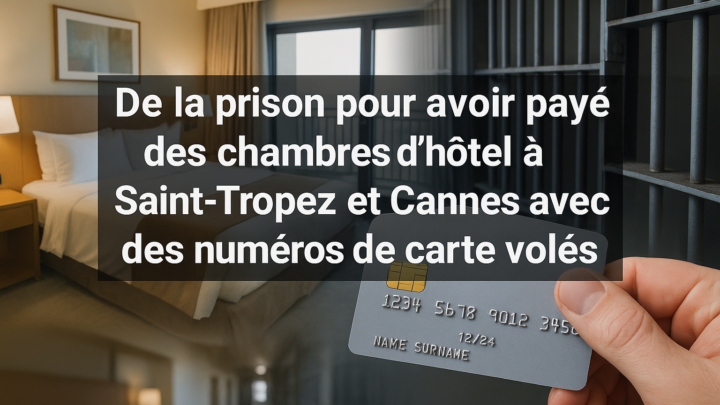 De la prison pour avoir payé des chambres d’hôtel à Saint-Tropez et Cannes avec des numéros de carte volés