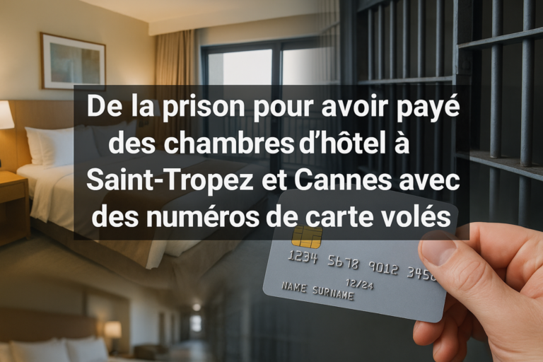 De la prison pour avoir payé des chambres d’hôtel à Saint-Tropez et Cannes avec des numéros de carte volés