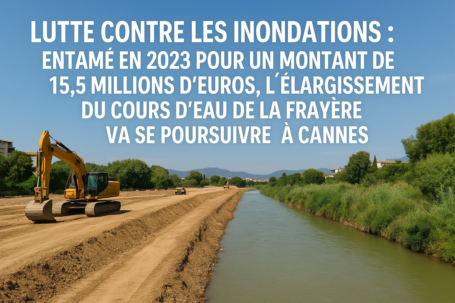 Lutte contre les inondations : entamé en 2023 pour un montant de 15,5 millions d’euros, l’élargissement du cours d’eau de la Frayère va se poursuivre à Cannes