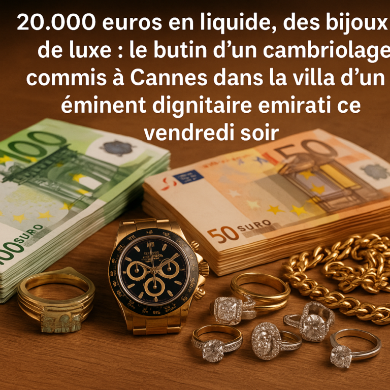 20.000 euros en liquide, des bijoux de luxe : le butin d’un cambriolage commis à Cannes dans la villa d’un éminent dignitaire Emirati ce vendredi soir