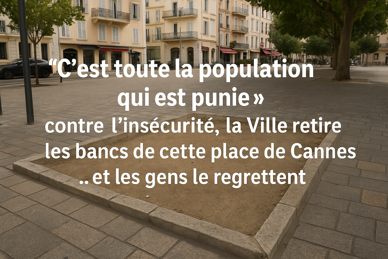 « C’est toute la population qui est punie » : contre l’insécurité, la Ville retire les bancs de cette place de Cannes… et les gens le regrettent