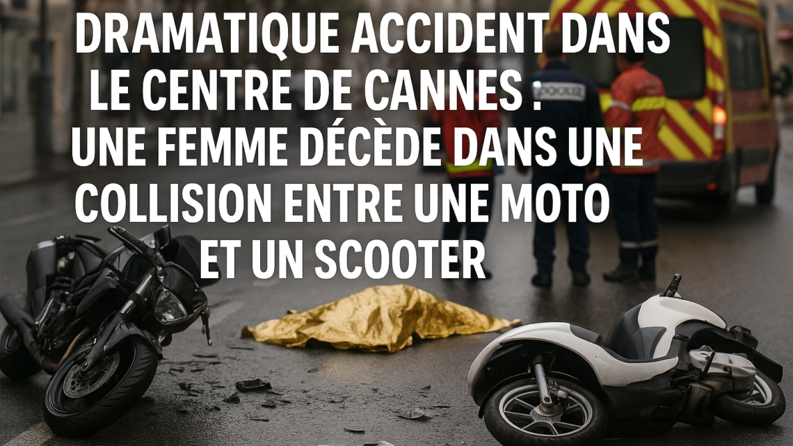 Dramatique accident dans le centre de Cannes : une femme décède dans une collision entre une moto et un scooter