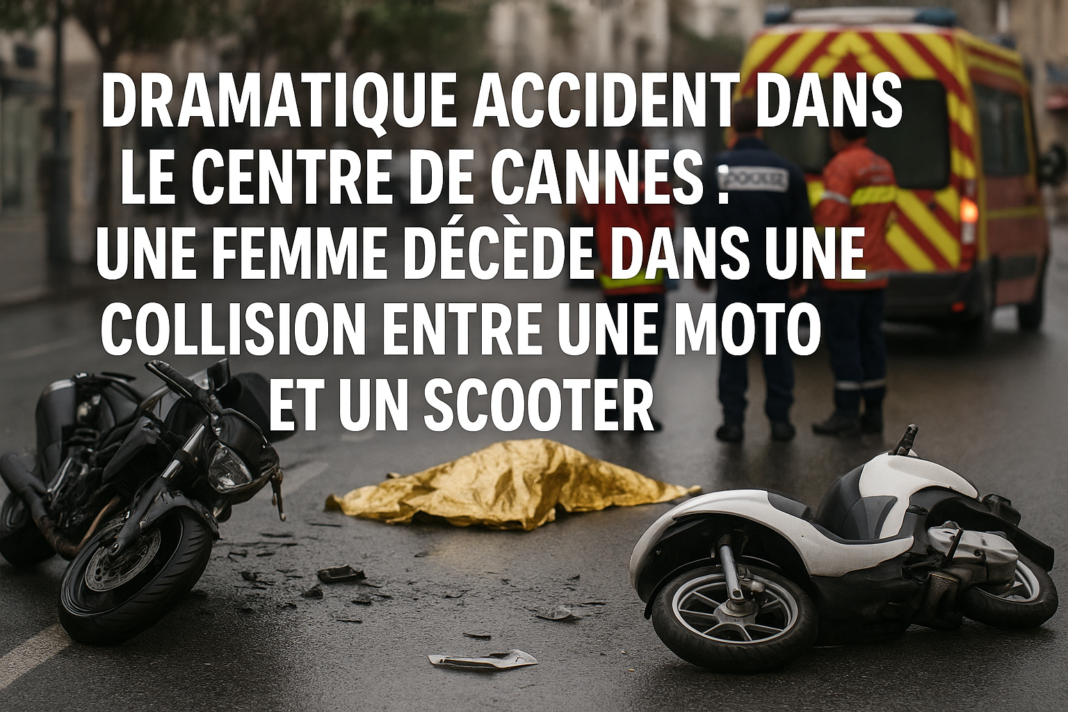 Dramatique accident dans le centre de Cannes : une femme décède dans une collision entre une moto et un scooter