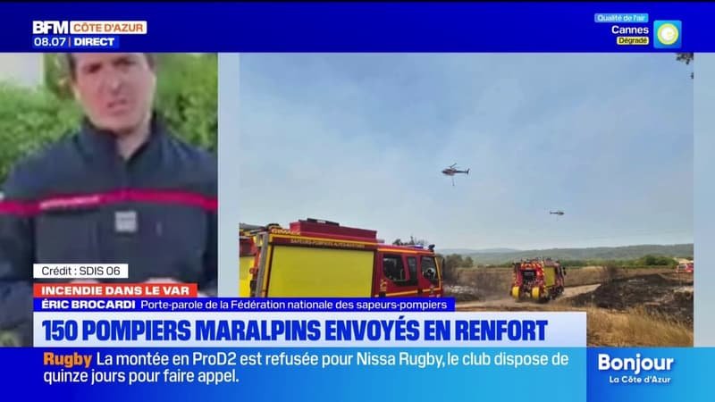 Incendie du Gros-Bessillon dans le Var : 150 pompiers maralpins envoyés en renfort