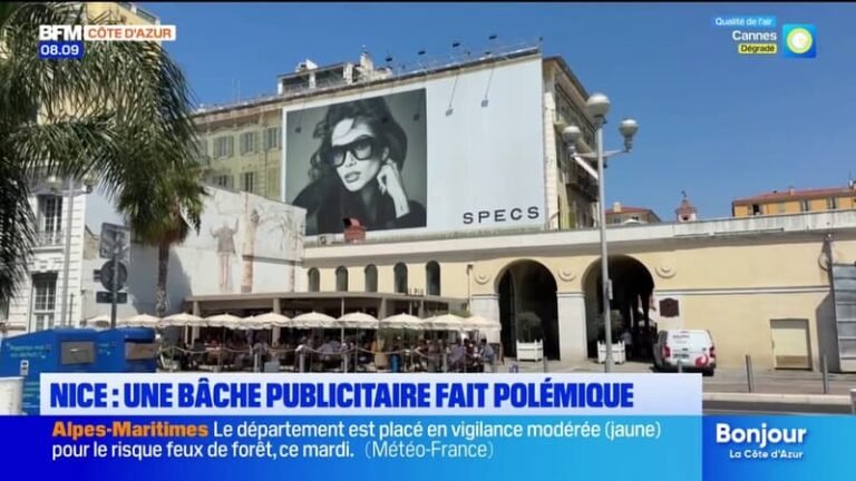 Une grande bâche publicitaire sur le Quai des États-Unis à Nice fait polémique