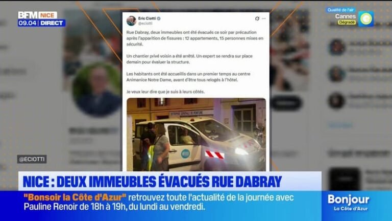 À Nice, deux immeubles évacués rue Dabray après la découverte de fissures