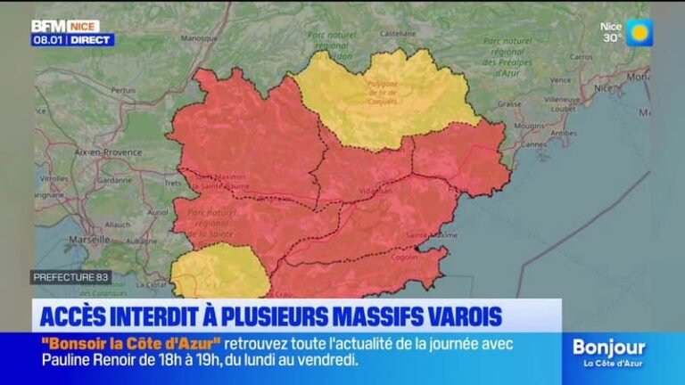 Accès interdit à plusieurs massifs Varois ce lundi 3 août