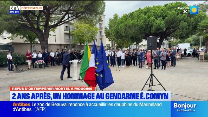 Deux ans après le refus d&rsquo;obtempérer mortel à Mougin, un hommage a été rendue au gendarme Éric Comyn