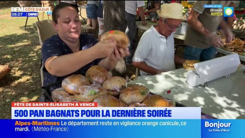 Fête de Sainte-Élisabeth : 500 pan bagnats pour la dernière soirée à Vence