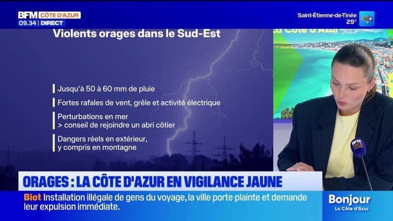 La Côte d&rsquo;Azur placée en vigilance jaune orages et pluie-inondation ce jeudi